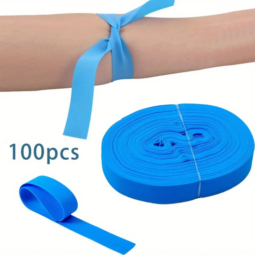 100pcs Disposable Tourniquets, Emergency Hemostatic Equipment, Rre Cut Disposable Strip Tourniquets, Intravenous Infusion Straps