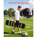 SucceBuy 37.4x9.8in Soccer Rebounder Board Dual Surface Sports Kick Back Trainer 3 Adjustable Angles for Passing Reaction Skills