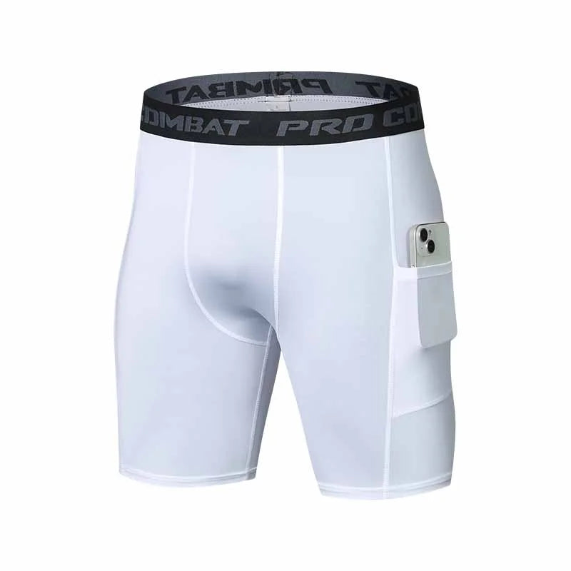 2026 Compression Pant Men Training Gym Leggings with Pockets Running Tights Fitness Basketball Jogging Workout Trouser Polyester