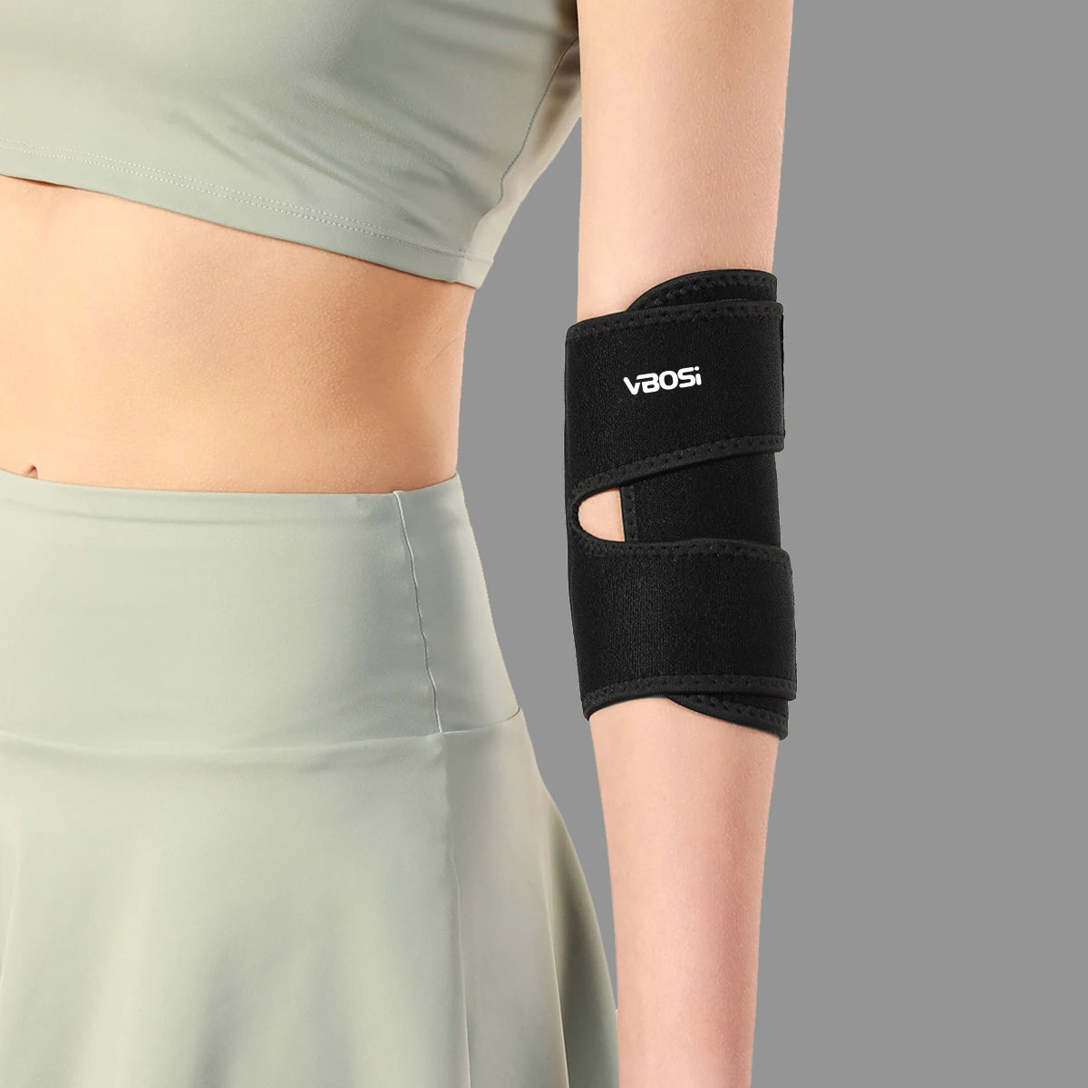 1 Piece Adjustable Neoprene Elbow Support Brace - Comfortable Sports Fitness Protector for Men and Women