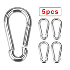 Carabiner Keychain D-ring Buckle Spring Carabiner Snap Hook Clip Keychains Camping Accessories Multifunctional Stainless Steel