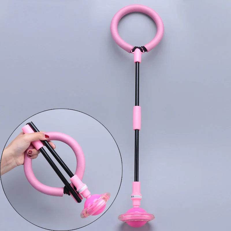 Bounce Ball Elastic Flash Ball Self Luminous Adult Children Rotation Jump Ring Fitness Set Foot Single Leg Swing Ball New Gift