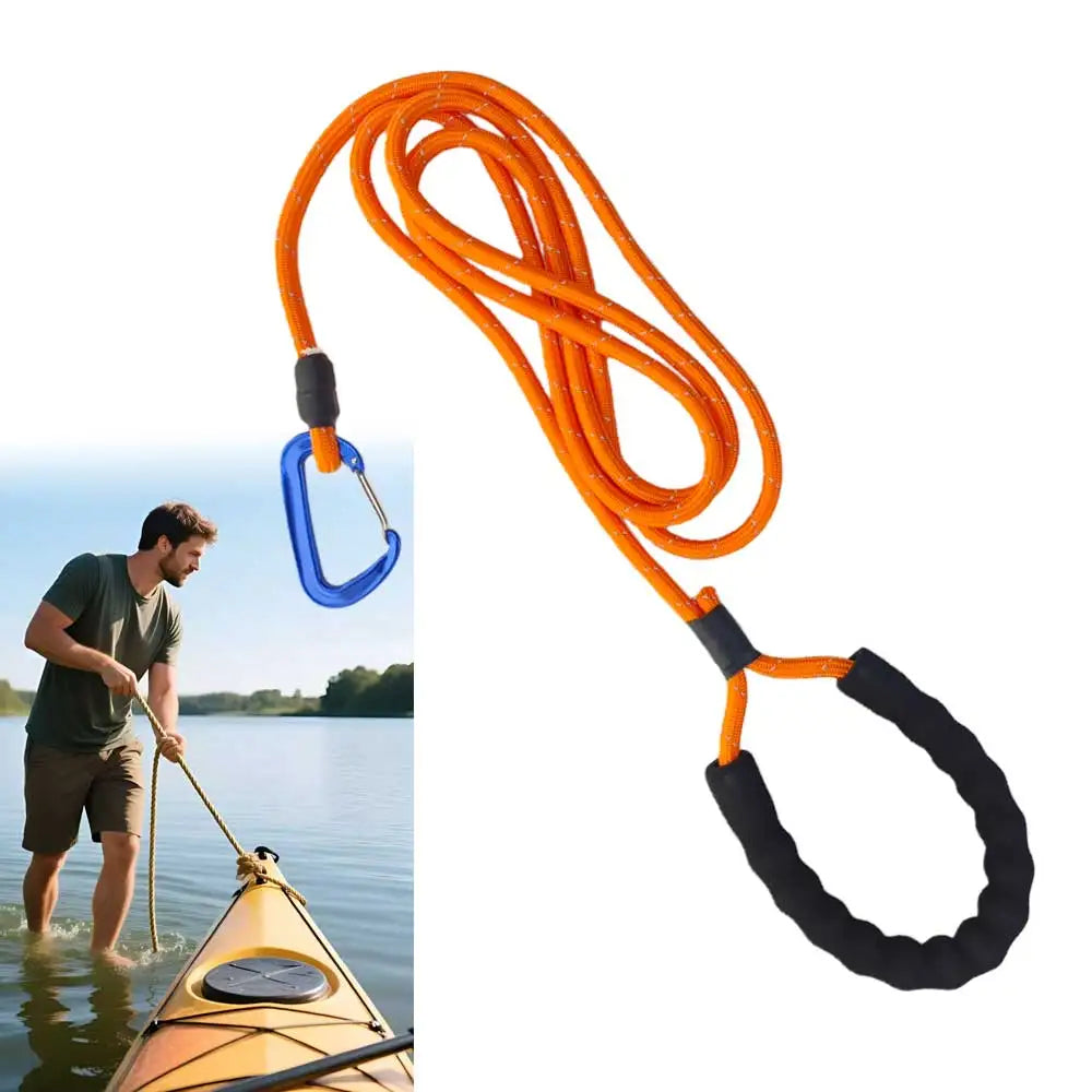 3FT/8FT Kayak Handle Drag Rope Tow Rope with Snap Carabiner for Kayak Canoe Inflatable Boat Carrying & Rescue