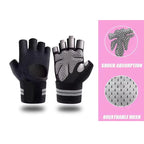 Men's and Women's Half Finger Cycling Gloves Anti Slip and Breathable Cycling Accessories Gym Exercise Wristband Gloves
