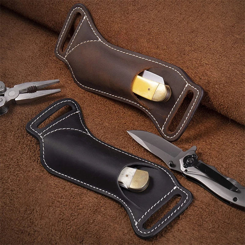 Leather Folding Knife Sheath for Belts Knife Cover Knife Storage Pouch Knife Protective Case Multitool Pouch Knife Pouch