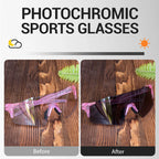 SCVCN UV400 Photochromic Cycling Glasss Sports Running Sunglasses Men Outdoor Drving Bicycle Goggles MTB Eyewear 1 Lens