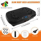Portable Vibration Plate Exercise Machine Full-Body Workout with Bluetooth Resistance Bands Yoga Straps for Weight Loss &Shaping