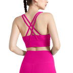 New Summer Sexy Sports Bras Women Fitness Vest Sports Top Cross Back Yoga Bra Running Fitness Breathable Shockproof Yoga Bra