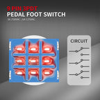 DaierTek 10PCS Guitar Effect Pedal 3PDT Footswitch 9 Pin Latching Stomp Push Button Foot Switch True Bypass Solder Lugs