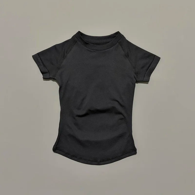 NCOYOE Gym Tank Top Women Short Sleeve Seamless Yoga Top Sports Breathable Slim Fit Workout Shirts Running Fitness Activewear