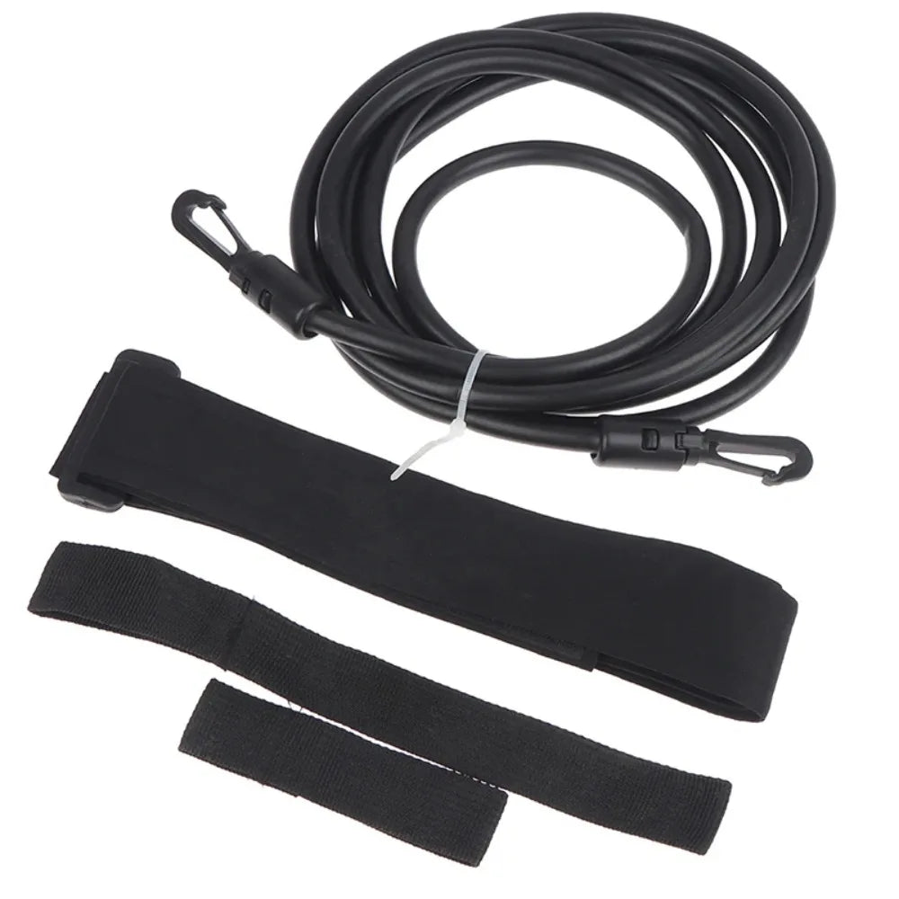 Summer Latex Tubes Swimming Training Safety Rope Elastic Adjustable Swimming Pool Exerciser TPE 4M Swim Training Resistance Belt