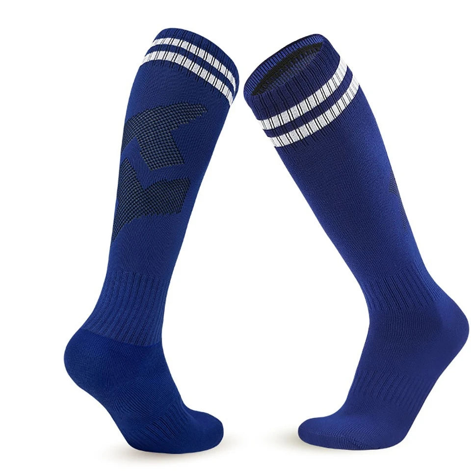 Loogdeel 1Pair 26-45 Kids Soccer Compression Sports Socks Stretchy Knee High Tube Socks Men Women Teens Football Athletic Socks