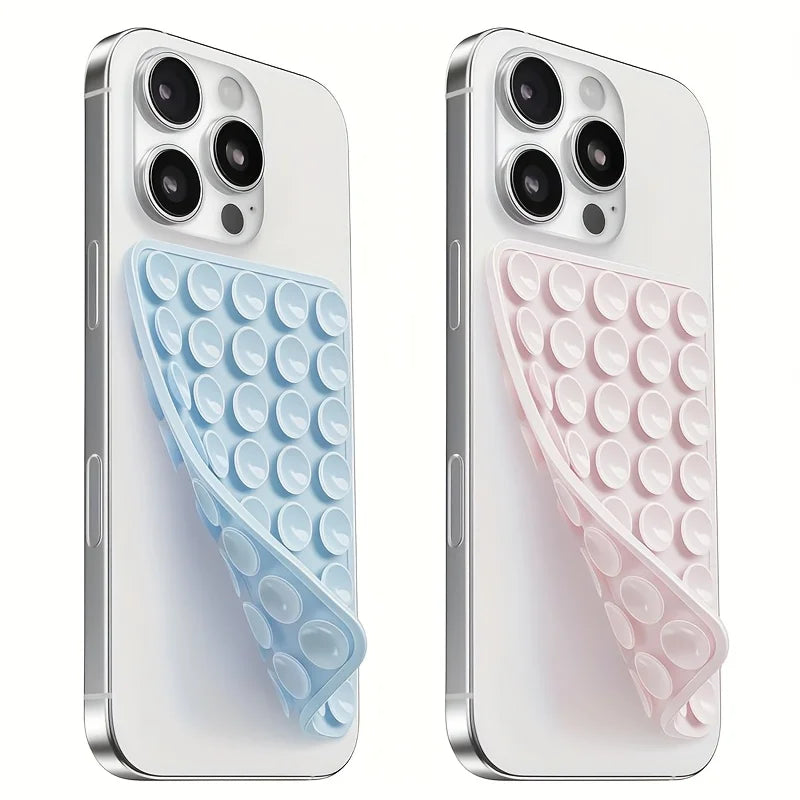 2pcs Double-Sided Silicone Suction Cup Phone Stand for Iphone  Android  Adjustable Angle for Makeup Fitness Yoga Binge-Watching