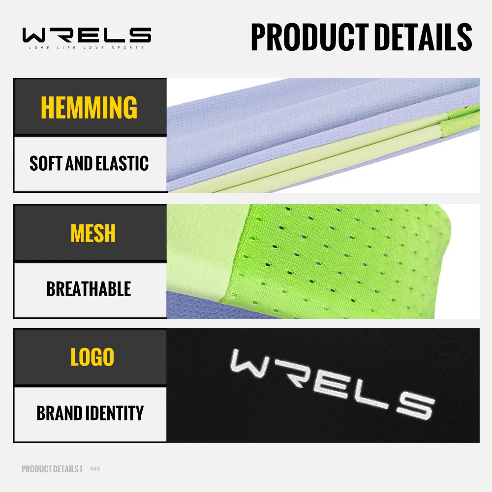 WRELS Anti-Slip Sports Headband Sweat Absorbing Headband Breathable Fitness Running Hair Band Quick Dry Elastic Cycling Hairband