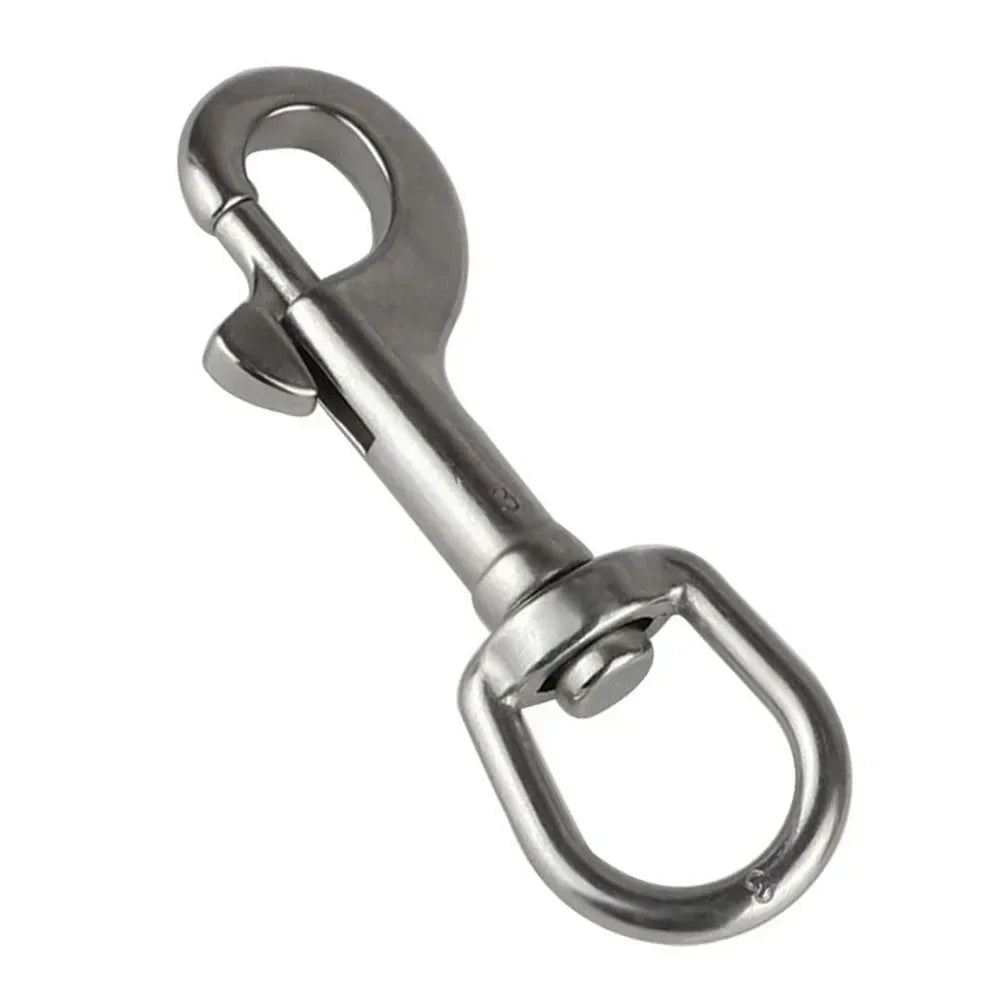 1PC 316 Stainless Steel Swivel Eye Bolt Spring Snap Hook 65/72/82/91/100/126mm Marine Diving D Ring Snap Hooks With Swivel