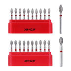 10Pcs/Box Dental Diamond Burs Fine Drills Football Shape Model 368-023F/379-023F for High Speed Handpiece Dentist Material Tool