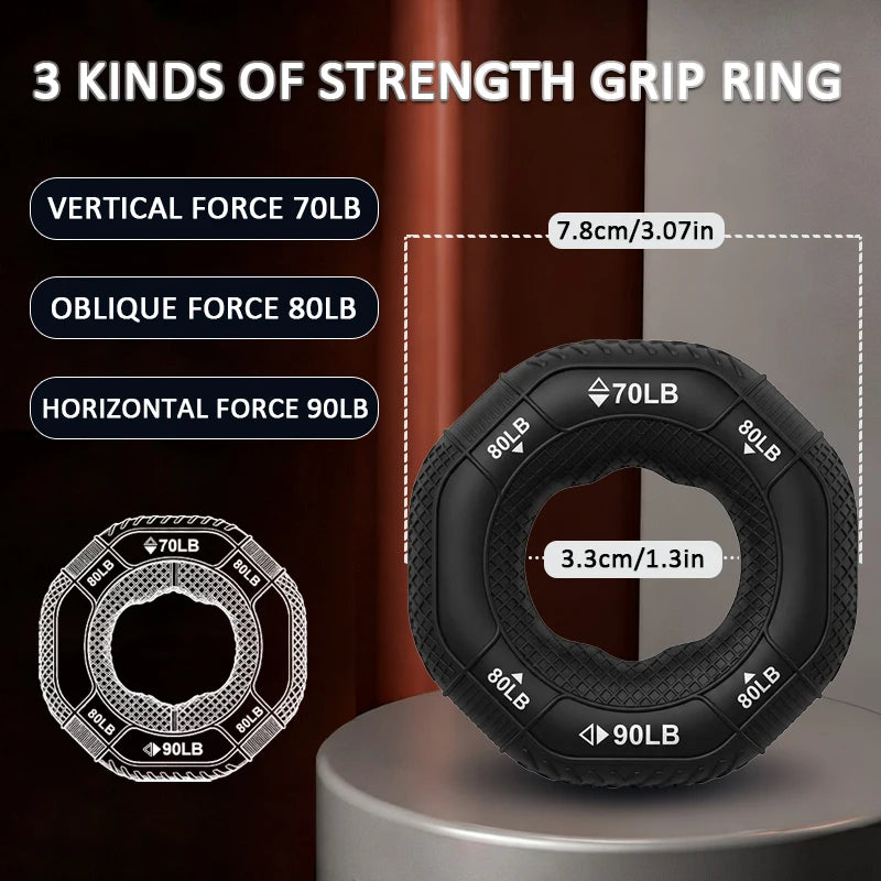 Silicone Hand Trainer Finger Gripper Ring Hand Power Gripper Ring Stress Relief Gym Home Workout Exercise Fitness Equipment