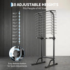 Power Tower Pull Up Dip Station 10 Level Adjustable Height 330 LBS Capacity Heavy Duty Steel Frame Multi Function Home Gym Strength Training Equipment For Full Body Workout