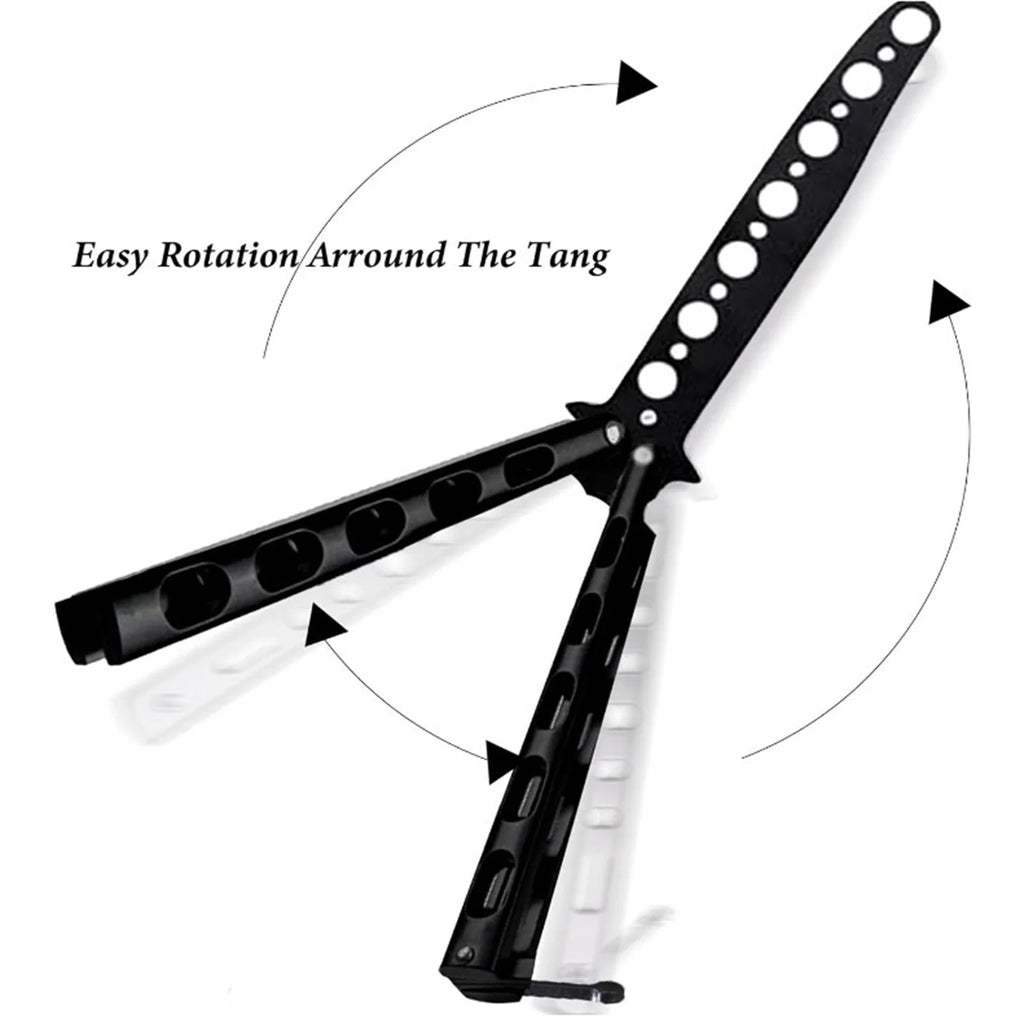 Martial Arts Practice Knife Portable Steel Metal Folding Butterfly Knife for Practicing Flipping Tricks