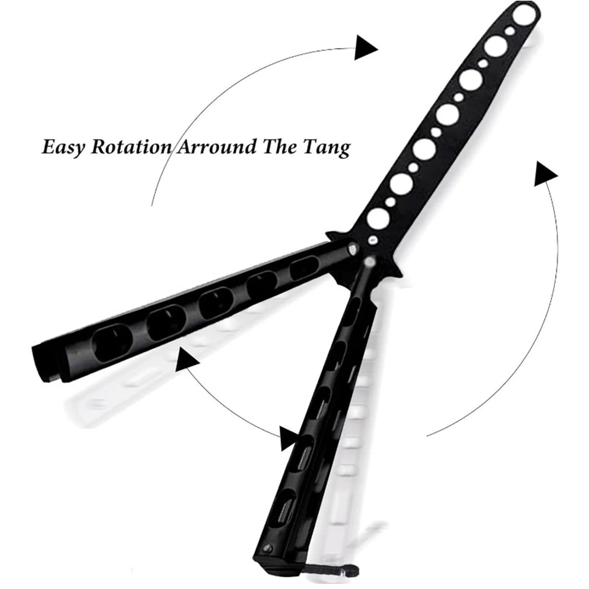 Martial Arts Practice Knife Portable Steel Metal Folding Butterfly Knife for Practicing Flipping Tricks