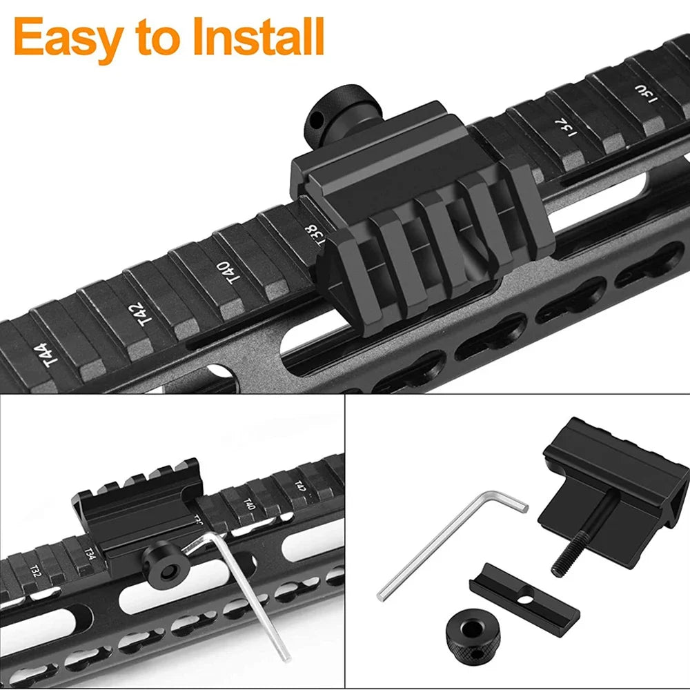 Tactical 45 Degree Rail Mount Offset 4 Slots 21mm Picatinny Side Rail for Flashlights Red Dot Sight Optics Mount
