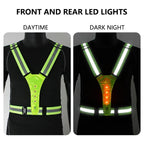 Adjustable Elastic Flashing LED High Visibility Reflective Vest Outdoor Sports Cycling Safety Night Running Vest