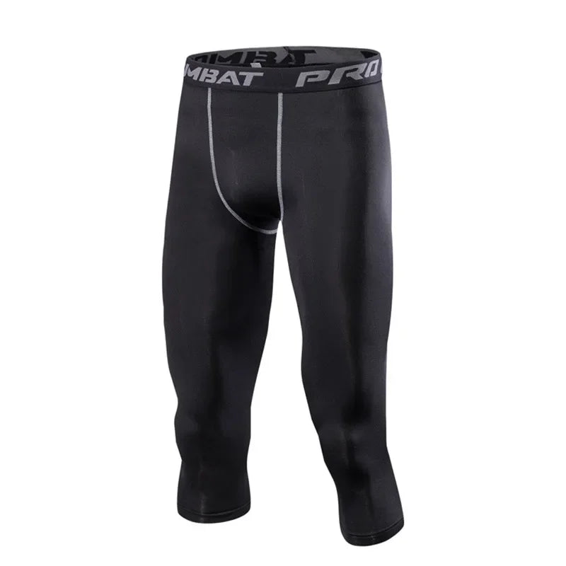 2026 Compression Pant Men Training Gym Leggings with Pockets Running Tights Fitness Basketball Jogging Workout Trouser Polyester