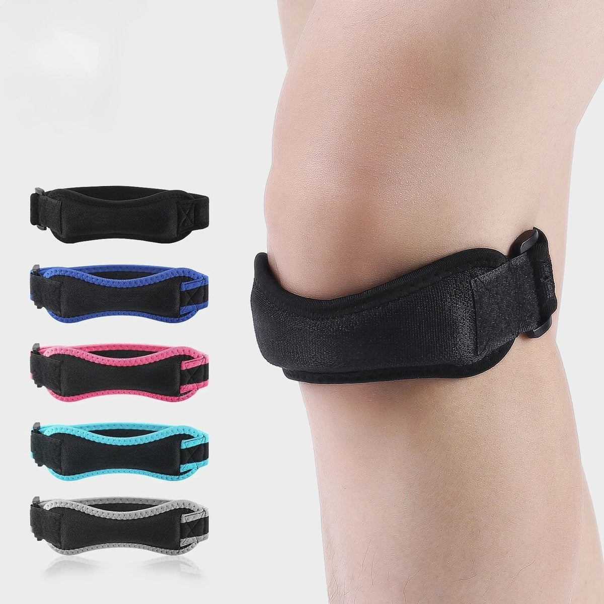 1 Piece Knee Patellar Tendon Knee Support Strape Brace Adjustable Shock Absorption Compression Knee Pad Sleeve for Basketball
