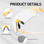 SCVCN UV400 Photochromic Cycling Glasss Sports Running Sunglasses Men Outdoor Drving Bicycle Goggles MTB Eyewear 1 Lens