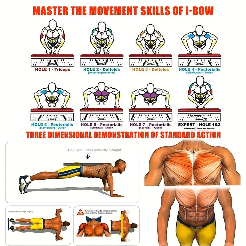 Multi Functional Push Up Board Set, Portable Push Up Bar, Foldable Fitness Equipment for Chest, Abdominal, Arm/back Training