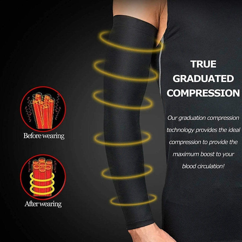 WOSWEIR－1PC Sports Arm Compression Sleeve Basketball Cycling Arm Warmer Summer Running UV Protection Volleyball Sunscreen 