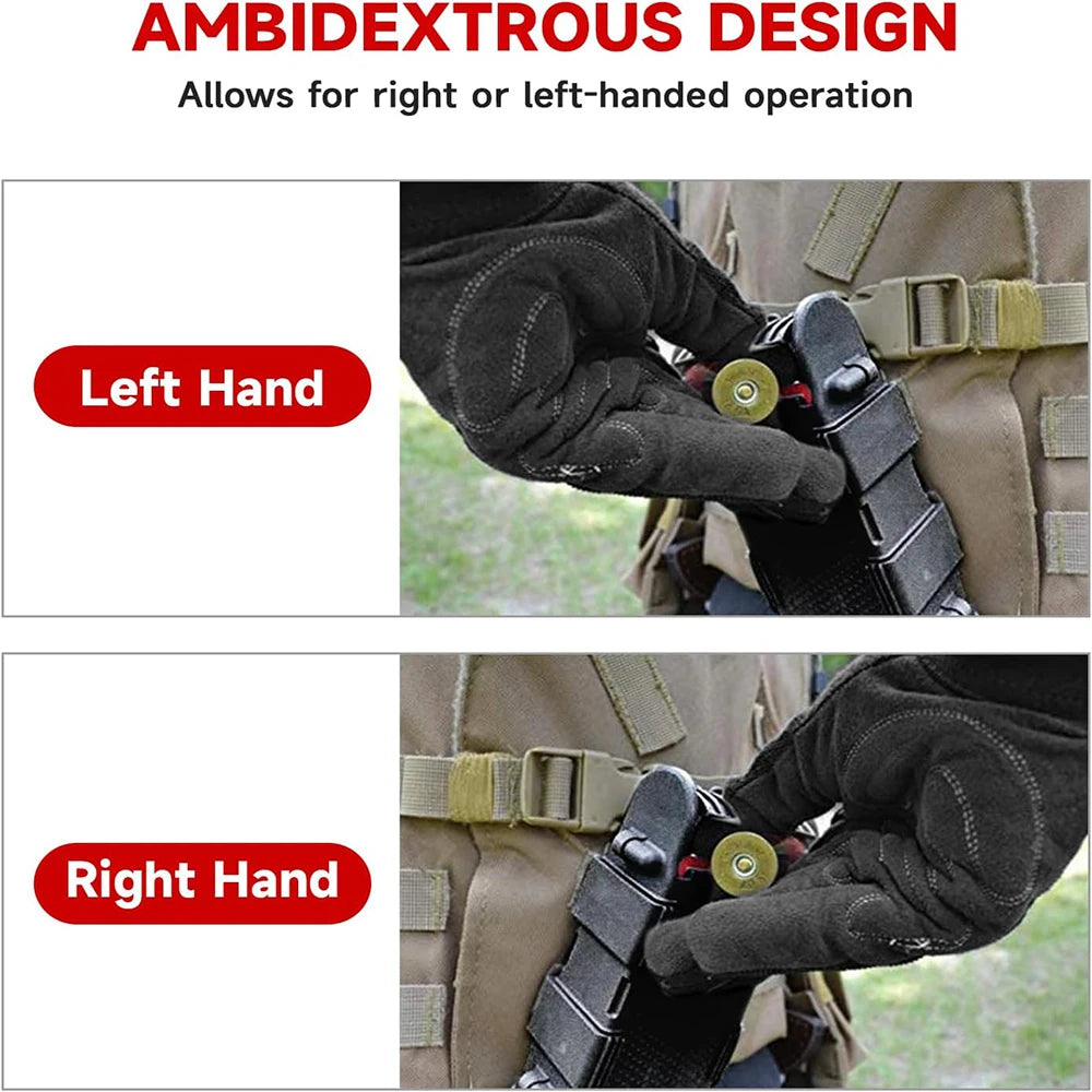 PA66+GF30 12 Gauge  Shotgun Pouch Holster 12G Reloader Pouch High-Impact Ambidextrous 12 Gauge Reloader Up to 10  Shell