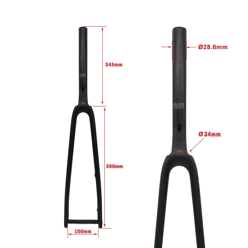 SL8 Full carbon bike fork, full internal cable alignment thru-axle rigid bike fork, spinal canal, carbon fibre reinforced.