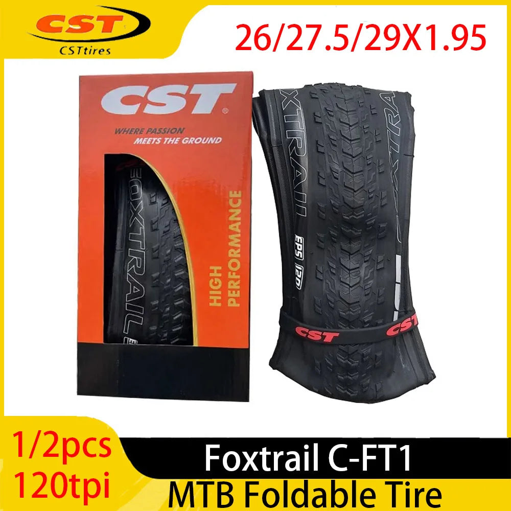 CST 26/27.5/29X1.95 FoxTrail MTB Foldable Tire 120tpi XC Mountain Bicycle Ultralight Tires