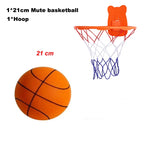 Indoor Silent Basketball and Basket 18/21/24 cm Bouncing Mute Ball Sports and Entertainment Toy Foam Ball No Noise Fast Shipping