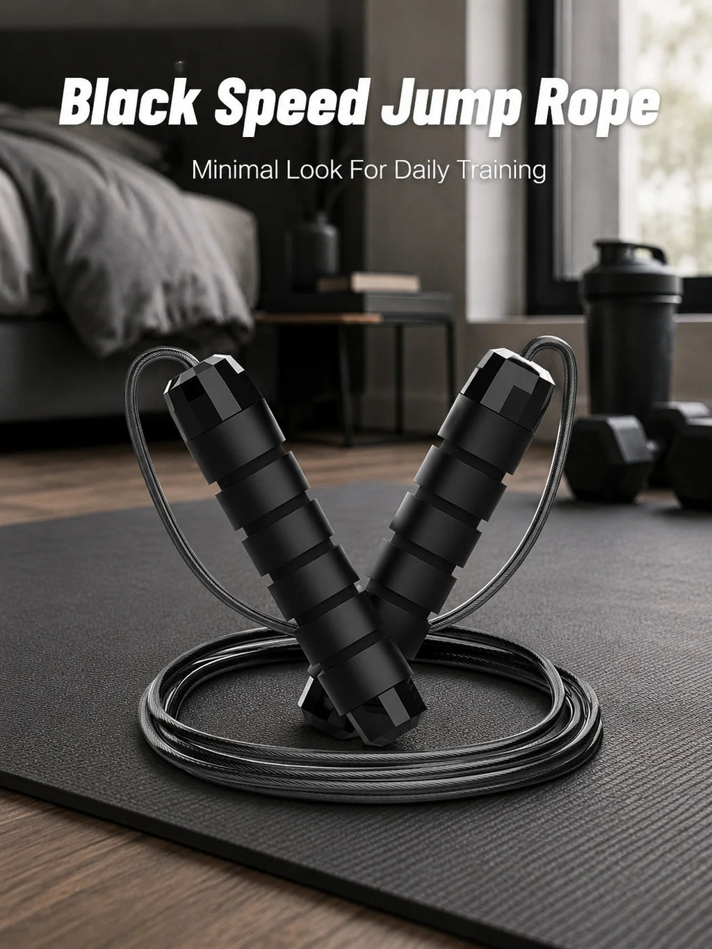 Steel Wire Speed Jump Rope, Adjustable Fitness Skipping Rope with Non-Slip Handles, Weighted Cardio Training Rope for Boxing, HIIT, Cross Training, Gym Workout, Home Exercise, Endurance, Agility and Daily Sports Practice