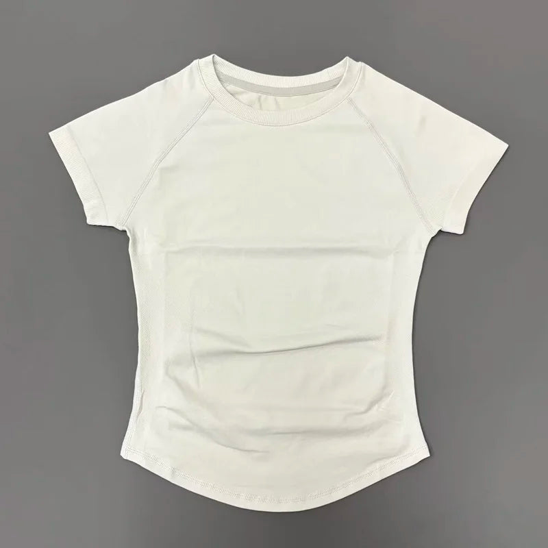 NCOYOE Gym Tank Top Women Short Sleeve Seamless Yoga Top Sports Breathable Slim Fit Workout Shirts Running Fitness Activewear