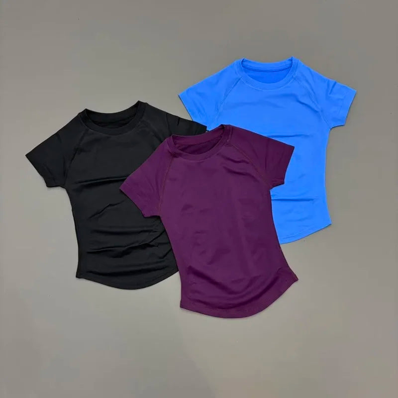 NCOYOE Gym Tank Top Women Short Sleeve Seamless Yoga Top Sports Breathable Slim Fit Workout Shirts Running Fitness Activewear