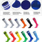 Loogdeel 1Pair 26-45 Kids Soccer Compression Sports Socks Stretchy Knee High Tube Socks Men Women Teens Football Athletic Socks
