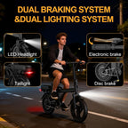 14'' Foldable Electric Bike 500W Motor 48V Battery 22MPH Max Speed 30Miles Long Range with Two Seats for Adult Mini E Bike