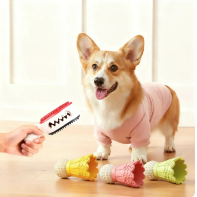 Badminton Shape Bite-Resistant Dog Toy Interactive Chew Toy Relieves Boredom Teeth Grinding Stick Puzzle for Dogs Self-Fun
