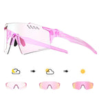 SCVCN UV400 Photochromic Cycling Glasss Sports Running Sunglasses Men Outdoor Drving Bicycle Goggles MTB Eyewear 1 Lens