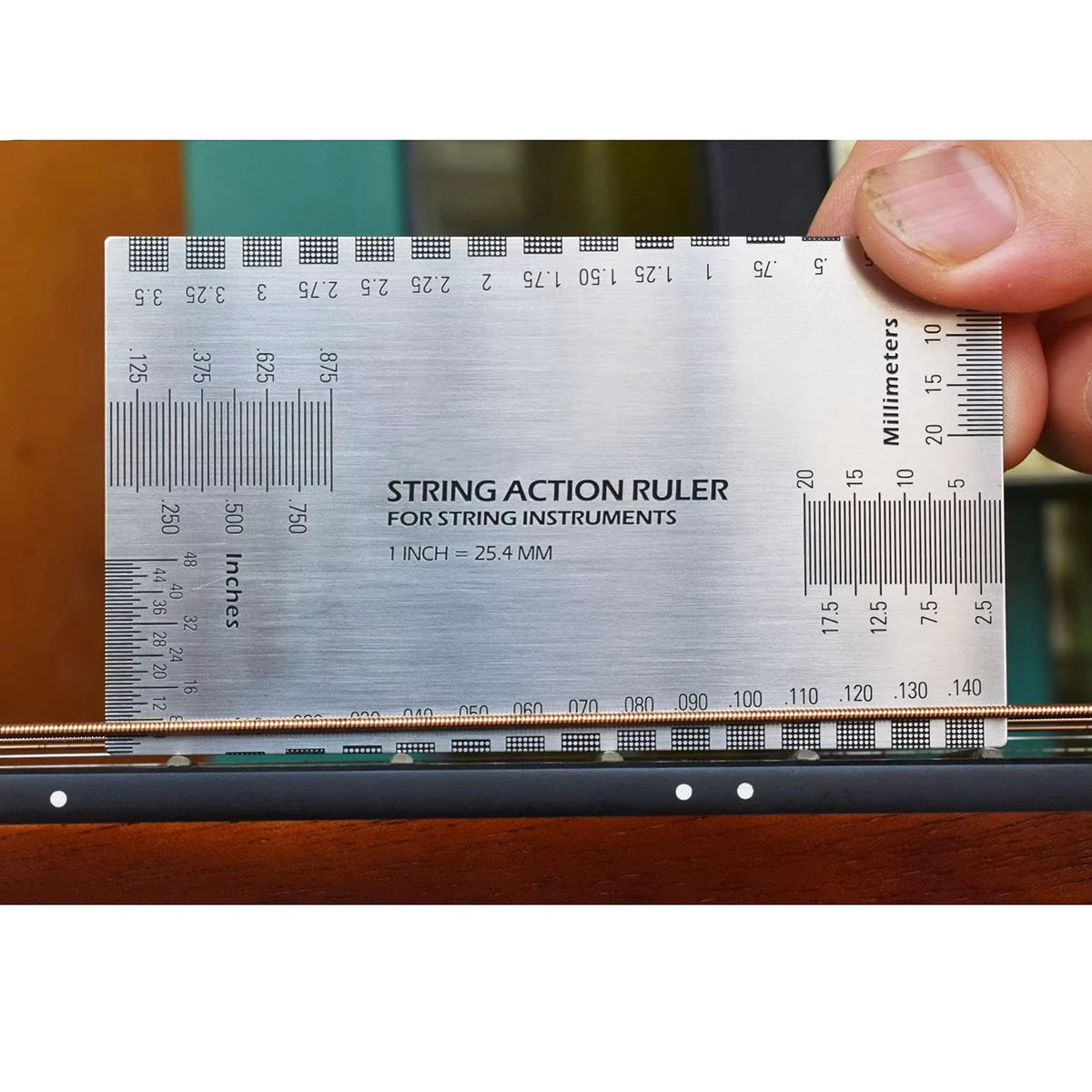Miwayer Precision String Action Ruler – Professional Luthier Measuring Tool for Guitar, Ukulele, Bass, Banjo & Mandolin