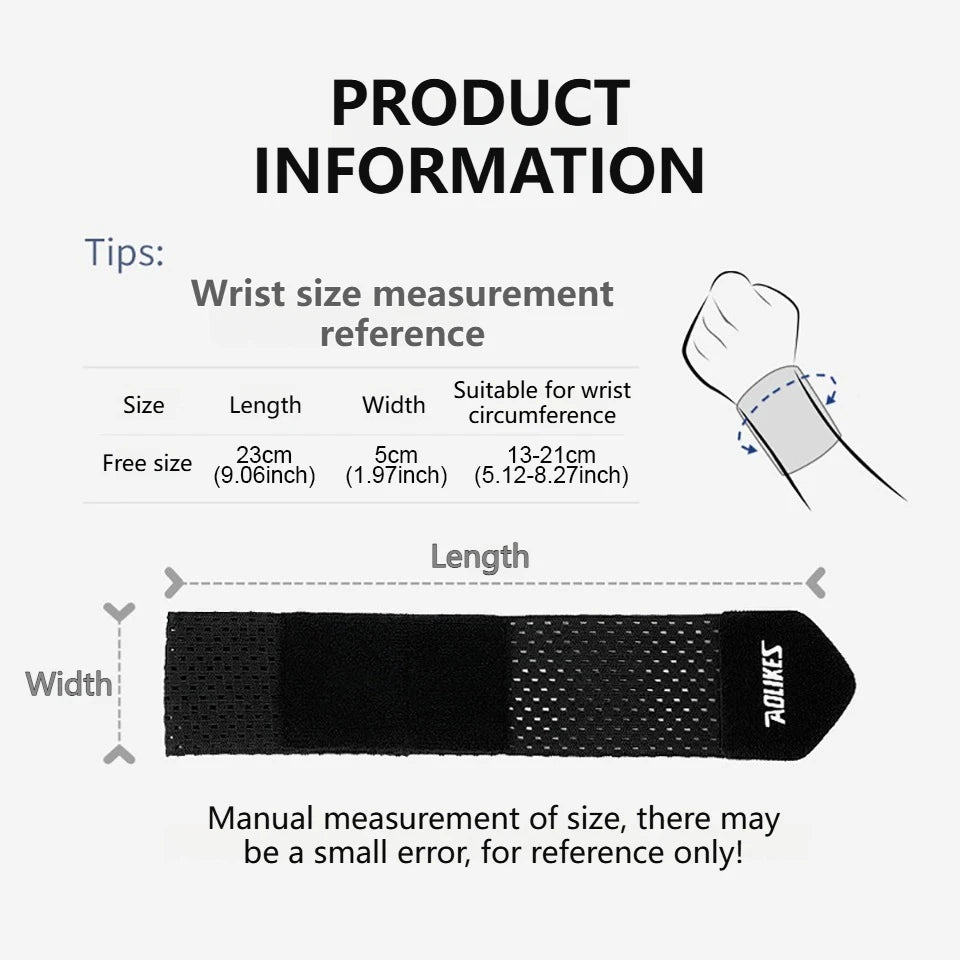 AOLIKES Wrist Band Support Sleeve Gym Support Wrist Brace Wrap Breathable Elastic Compression Bandage Hand Sport Wristband