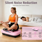 Portable Vibration Plate Exercise Machine Whole Body Workout Platform with Bluetooth Resistance Bands 5 Yoga Straps 10 Auto 200 Manual Speed Settings for Weight Loss & Shaping