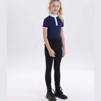 Summer children's equestrian pants high elasticity knitted children's horse riding pants full silicone