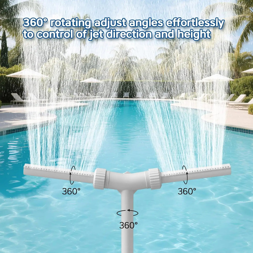Adjustable Dual Spray Waterfall Fountain Swimming Pool Sprinkler Creative Sprayer with Fountain Bracket