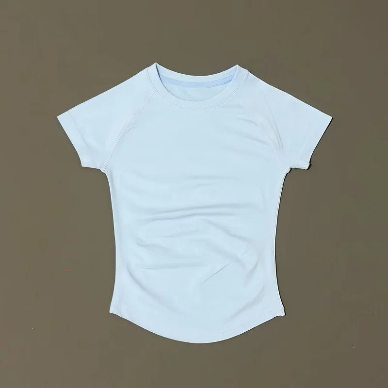 NCOYOE Gym Tank Top Women Short Sleeve Seamless Yoga Top Sports Breathable Slim Fit Workout Shirts Running Fitness Activewear