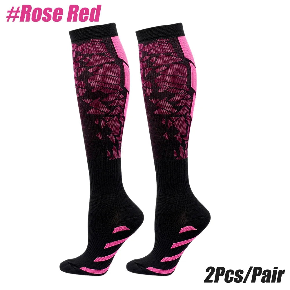 1Pair New Compression Socks 20-30mmhg High Stockings Men Women Sports Socks For Marathon Cycling Football Varicose Veins