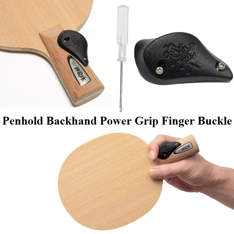 Ping Pong Finger Power Buckle Penhold Backhand Finger Grip Helper Power Assist Finger Buckle Training Accessory with Screw